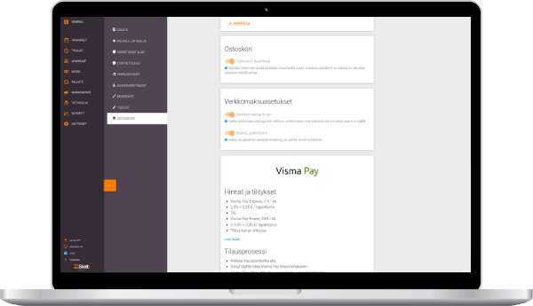 Configuraciones de la página de reservas en el panel de Slotti mostrada en una pantalla de laptop
