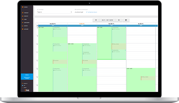 Calendario de Slotti mostrado en una computadora portátil y un dispositivo móvil.
