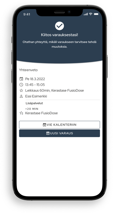 Ejemplo de reserva confirmada en la página de reservas de Slotti mostrada en una pantalla de smartphone