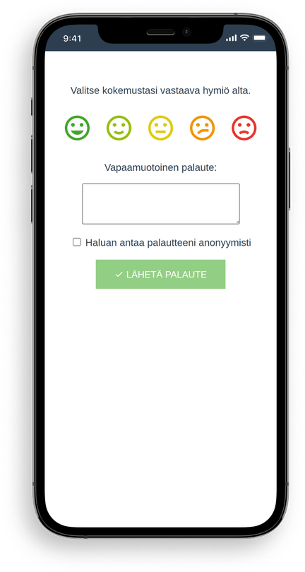 Dejar comentarios desde la perspectiva del cliente mostrada en una pantalla de smartphone